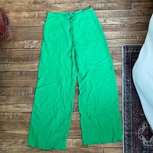 Green flowy pants